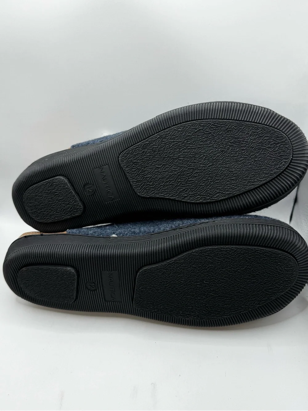 Nautica Men’s Dark Gray Slip-On Fleece Lined Slipper